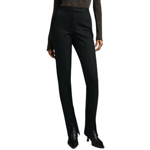 Anthropologie Maeve Ponte Straight Ankle-Zip Pants size 16 in Black